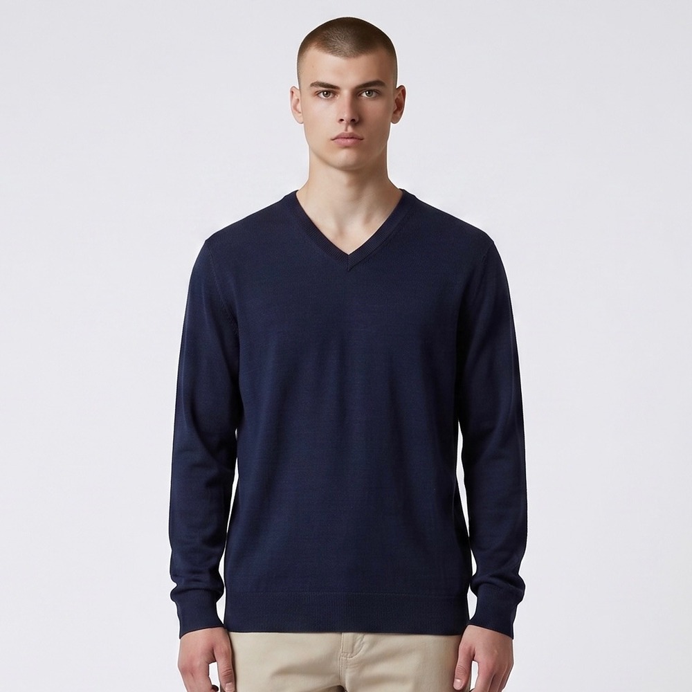 UNTUCKit Spitler Sweater Mens Small  Navy Blue Merino‎ Wool Regular Fit Pullover